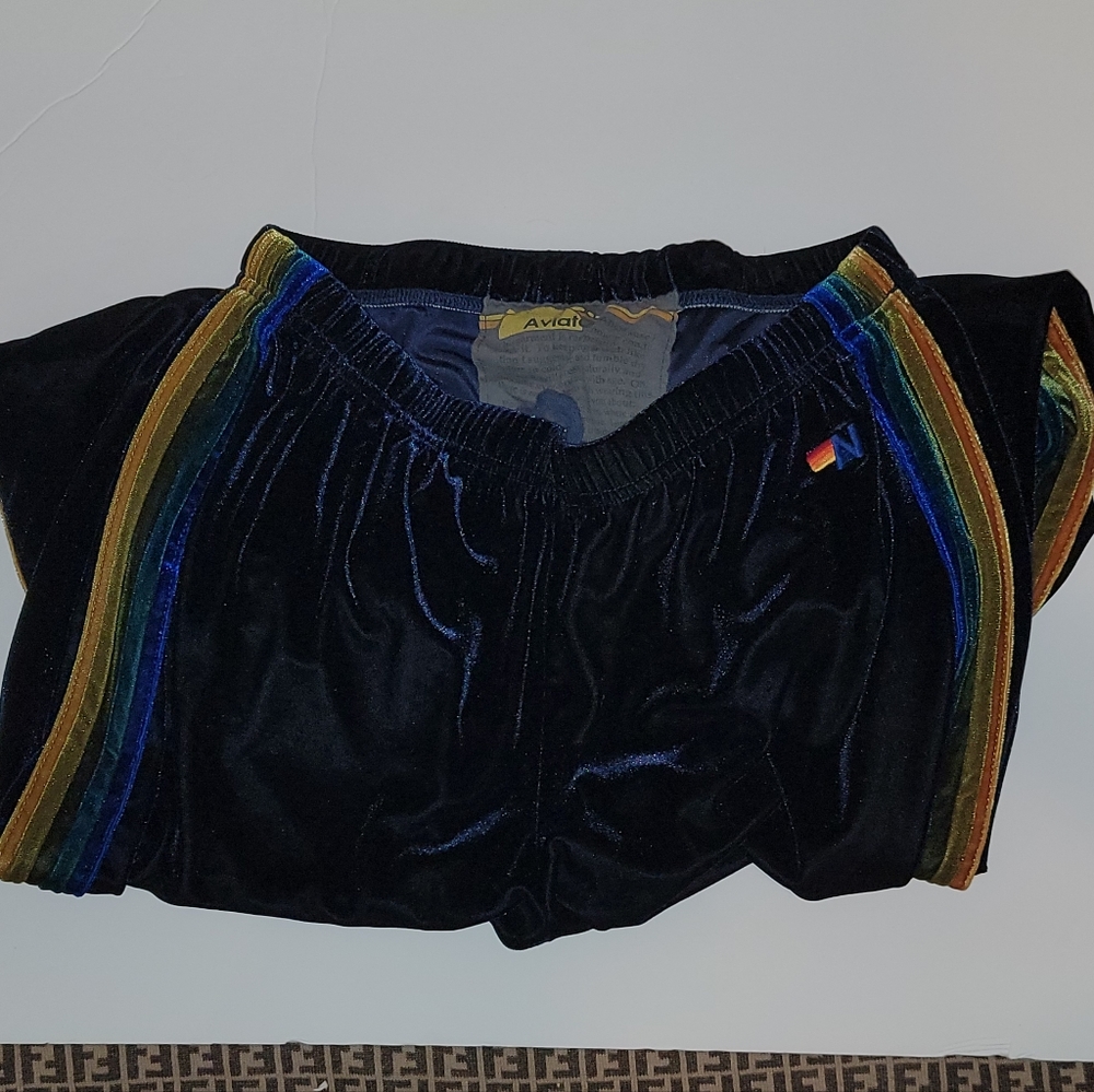 Aviator Nation Size Xl velour velvet sweatpants extra large RARE blue green Pant - Picture 11 of 12